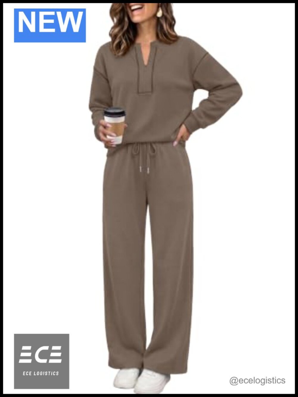 Women's 2 Piece Lounge Set Half Zip Sweatsuit Wide Leg Pants Fall Outfit